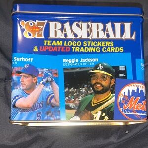 Fleer '87 Baseball Trading Cards Tin - Blue